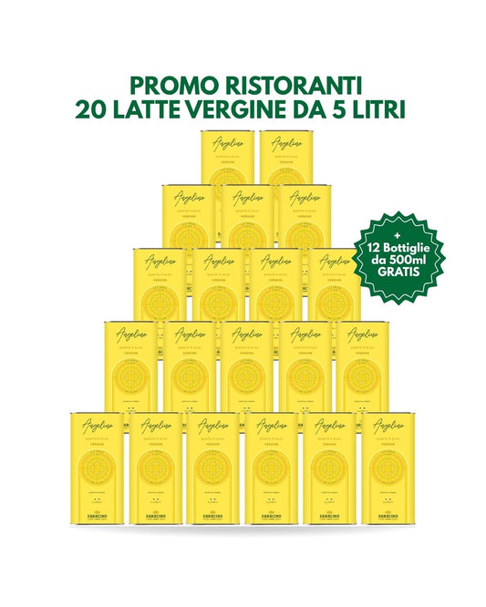Promo Ristorante 20 Latte da 5 litri Olio Vergine da Cucina
