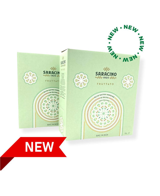 10 LITRI - OLIO FRUTTATO 2025/26 EXTRAVERGINE ITALIANO SARACINO 1925 - 2 X 5 Litri Bag in Box