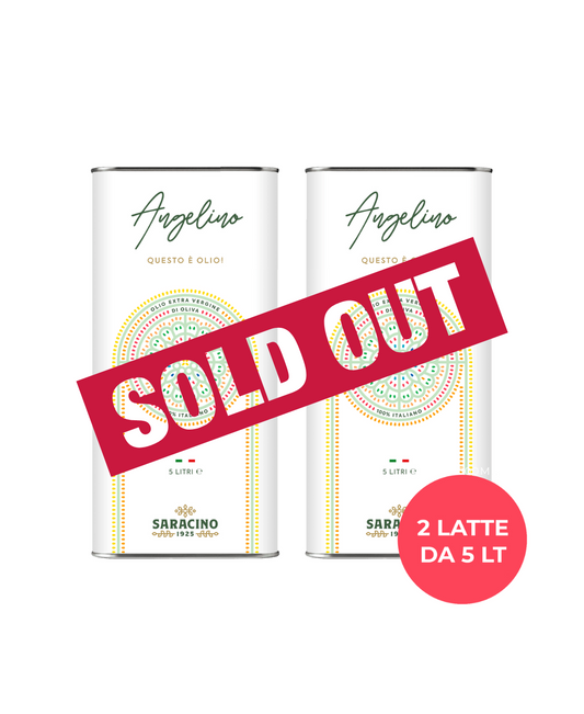 SOLD OUT 10 LITRI - OLIO 2024/25 EXTRAVERGINE ITALIANO SARACINO 1925- 2 X 5 Litri in LATTINE