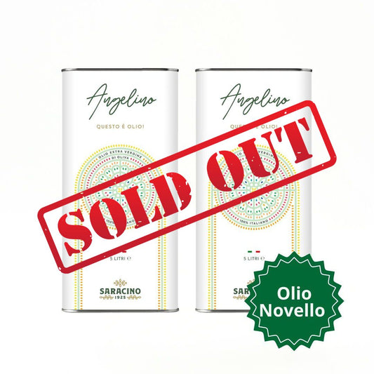 🆘 TERMINATA 🆘  10 LITRI -  OLIO NOVELLO 2024/25 EXTRAVERGINE ITALIANO SARACINO 1925- 2 X 5 Litri in LATTINE