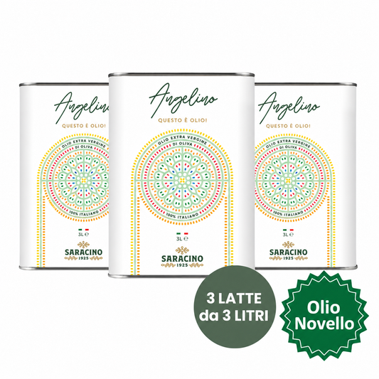 Promo Italian extra virgin olive oil 2025/26 - 3 packs of 3 liters - Saracino1925