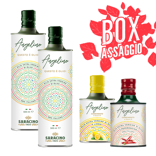 Box Assaggio - OLIO NOVELLO EXTRAVERGINE ITALIANO FRANTOIO SARACINO 1925 e aromatizzati